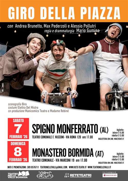 "Il giro in piazza" Domenica pomeriggio 8 febbraio a Monastero Bormida